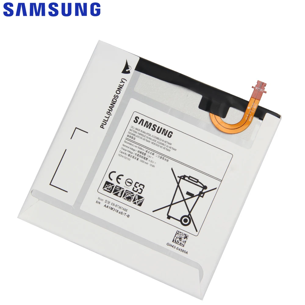Оригинальный сменный аккумулятор Samsung для 2017 Edition Galaxy Tab A2 S 8 0 T380 T385 EB BT367ABA 5000