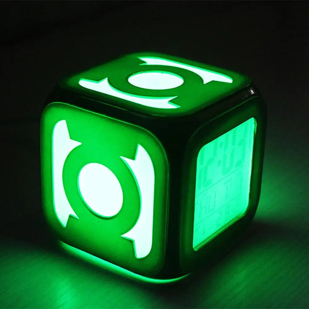 Зеленый Фонарь Мужской креативный 3D цифровой светодиодный дисплей будильник