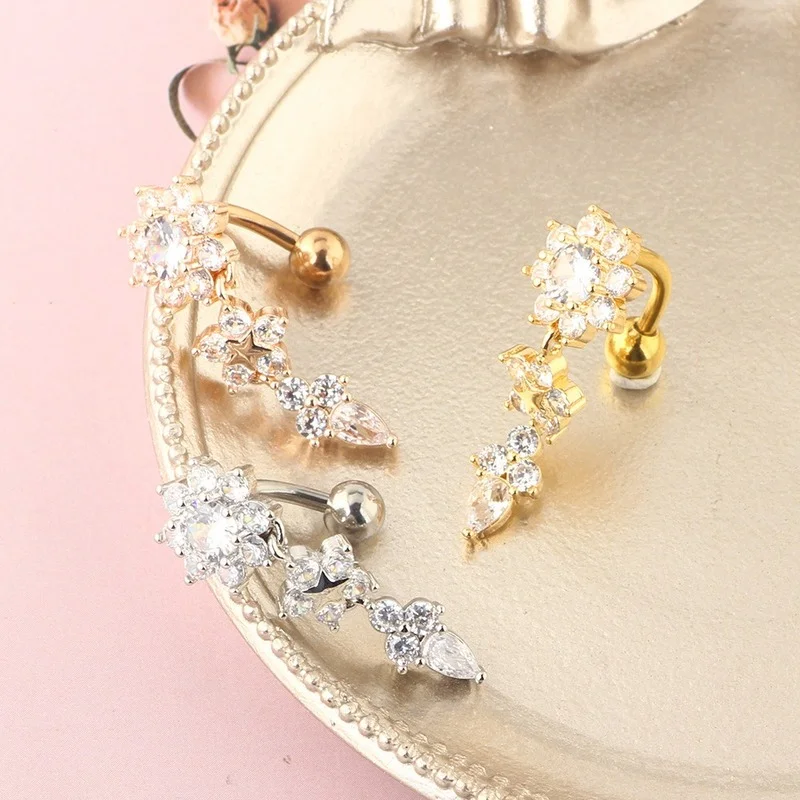 Женское кольцо для пирсинга пупка из нержавеющей стали |