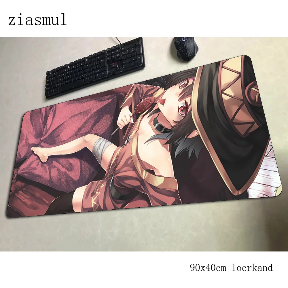 Megumin коврик для мыши толстый компьютерный геймерский коврик для мыши 900x400x3 мм большой коврик для мыши в стиле аниме эргономичный гаджет офисный стол коврики