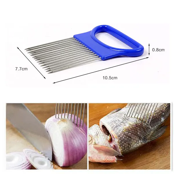 Нож для резки томатного лука направляющий держатель помощи фруктов вилка из