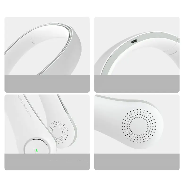 

2021 New Mini Bladeless Fan Neck Fan1200mAh USB Rechargeable Fan Mute Sports Fans for Home Outdoor Ventilador Portatil Abanicos