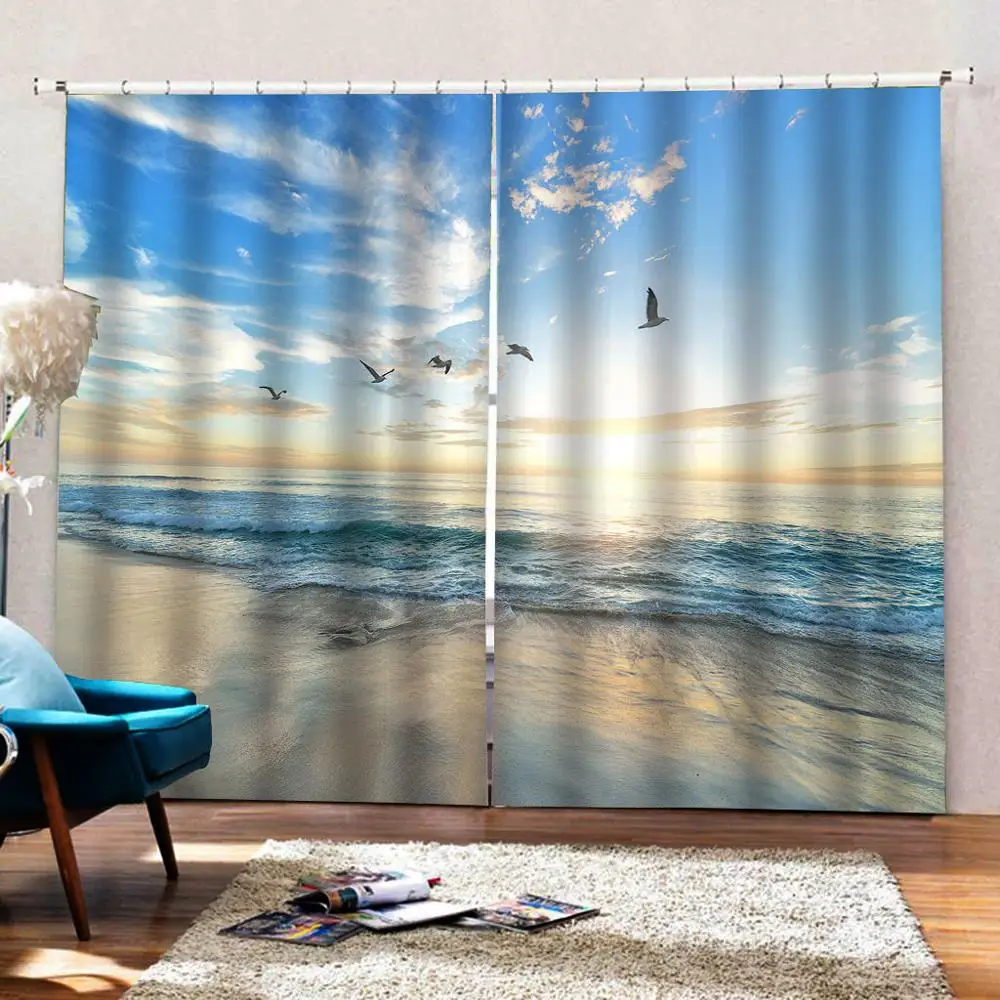 Затемняющие шторы 3d-занавески для гостиной спальни большие Волнистые цветы под