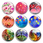 Ручная работа Дерево жизни весенний цветок круглый фото стекло кабошон demo плоская задняя часть, DIY pin manualidades Изготовление ювелирных изделий поставки.