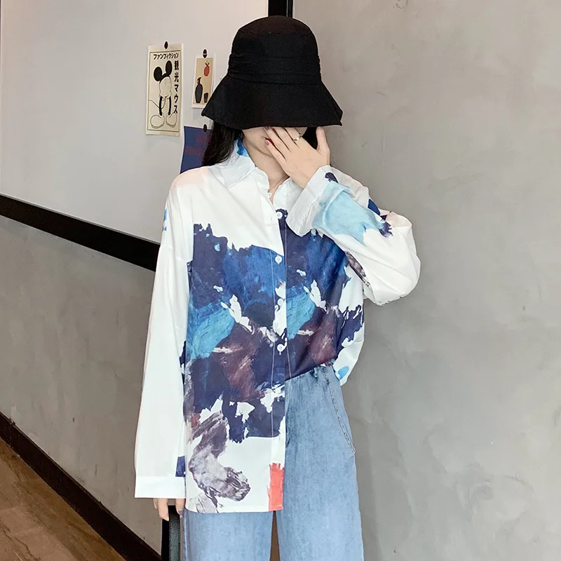 

2020 Spring and summer Straight tube type Temperament commuting thin mountain and river shirt Single Cardigan breasted Versatile