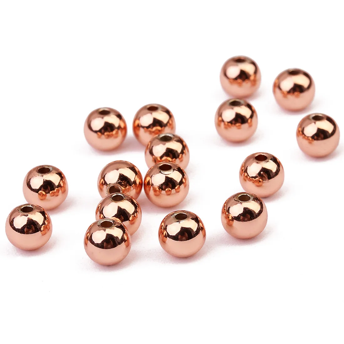 

4 5 6 8MM Round Smooth Metal Beads For DIY Bracelet Jewelry Hand Making Accessories Rose Gold/Silver Copper Ball Spacer Bead