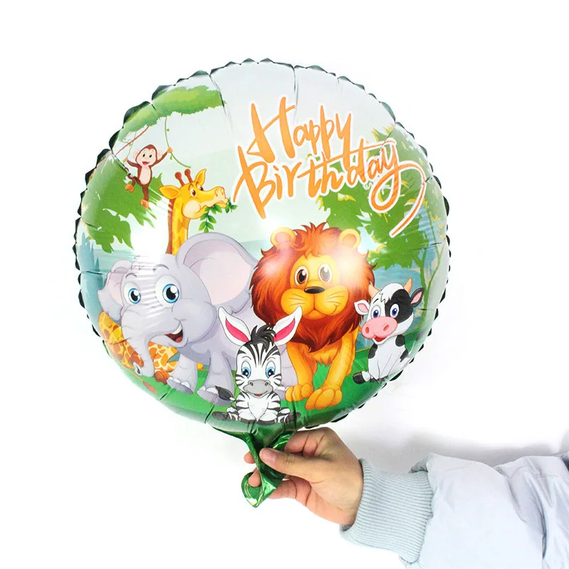 

18-inch Round Foil Balloon Happy Birthday Forest animal flamingo Inflatable Balloons Birthday Party Decoration High Quality Toy