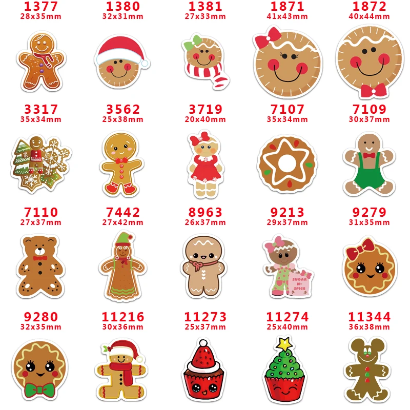 

Принадлежности для рукоделия, аксессуары для шитья, мультяшная Рождественская еда, печатная плоская смола, форма, 10 шт. PR-1377