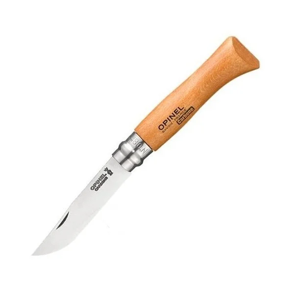 Нож Opinel №8 углеродистая сталь рукоять из дерева бука с чехлом в деревянной