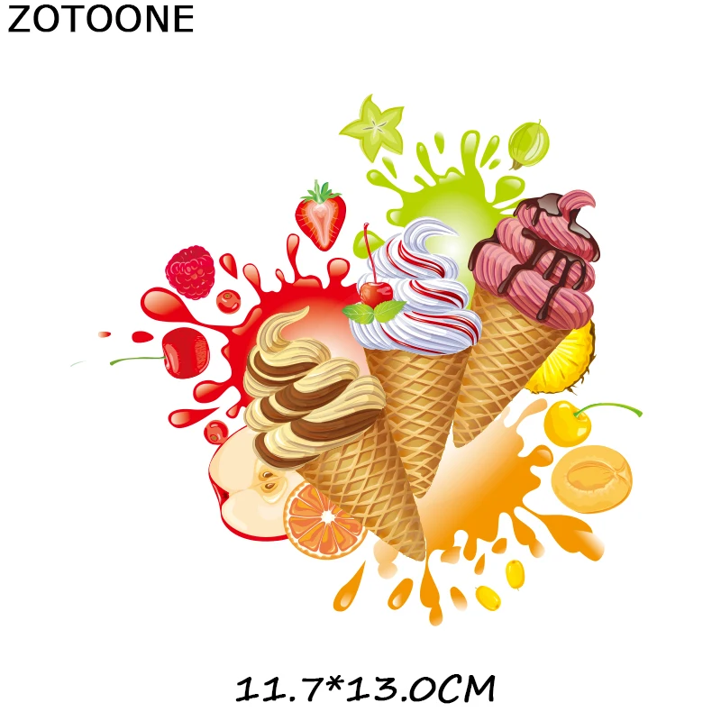 Ананас льда кремовая одежда наклейки Утюг на Diy передачи тепла патч для одежды