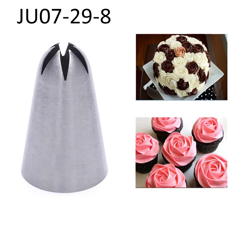 JU07-29-8 1 шт., кухонный инструмент для выпечки, для торта, крема, глазури, для изготовления цветов, насадка из нержавеющей стали, насадка для кекса, десерта, украшение, наконечник, много типов - Цвет: JU07-29-8
