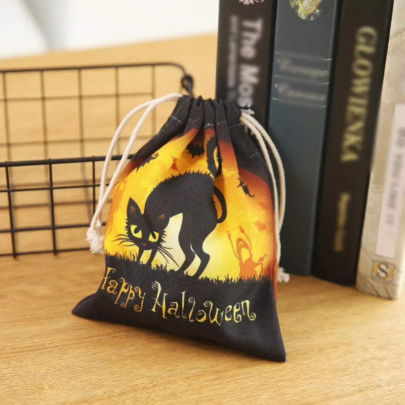 Сумки для Хэллоуина трюк или лечение Конфеты Drawstring мешочки детей подарки