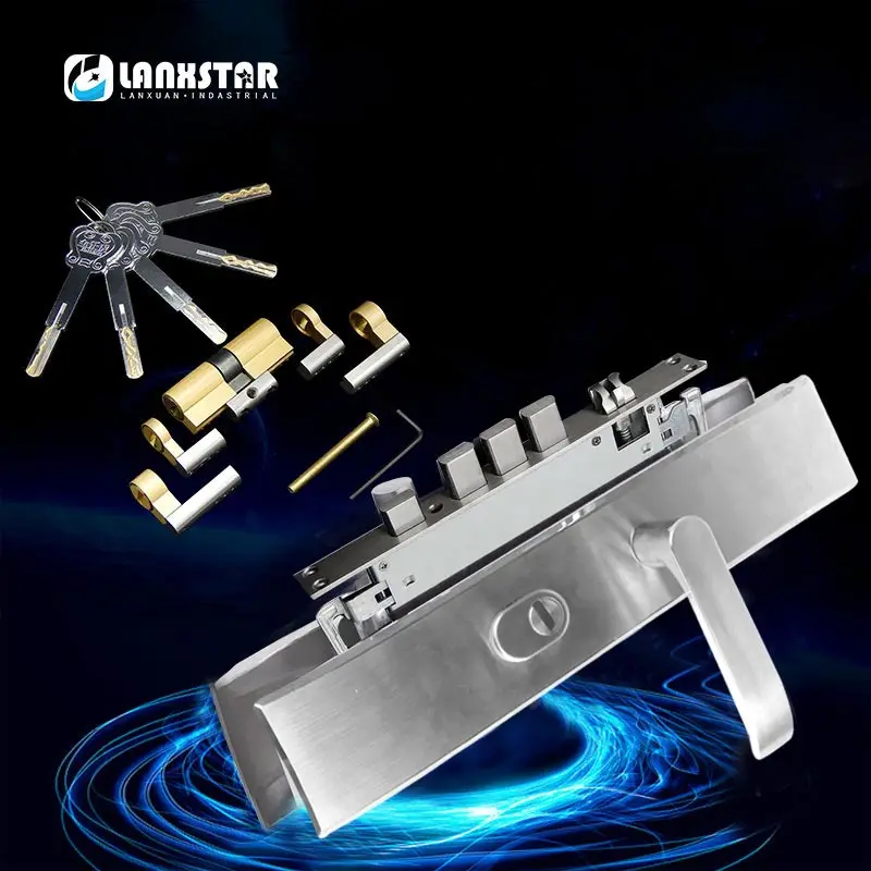 Подлинная Чистая латунь с ключом Boxlock профессиональные противоугонные дверные замки ручка замок механический Противоугонный дверной замок