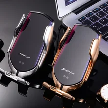 Wireless Charger Car Phone Holder Smart Infrared Sensor Air Vent Mount Mobile Phone Stand Hold Qi Automatic Clamping 10W