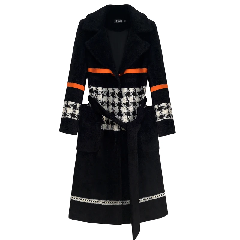 Брендовое шерстяное пальто 2020 новая осенне-зимняя женская одежда тысячи птиц