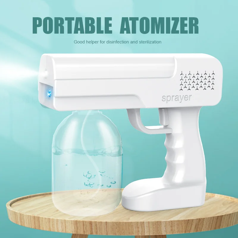 

Nano Spray Gun Blue Light Disinfection Sprayer Rechargeable Atomization Disinfection Gun Home Disinfection Machine Atomizer Gun