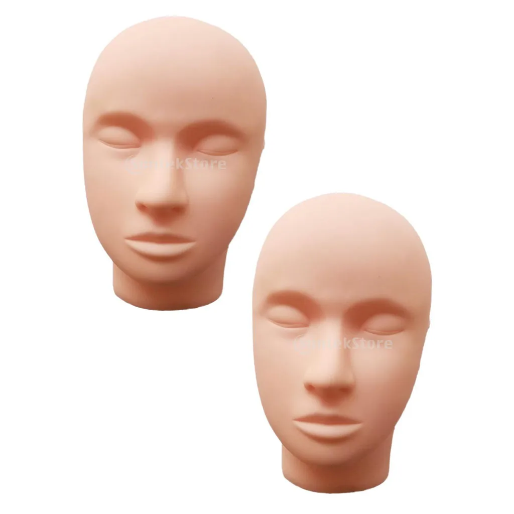 

Lots 2 Pro Makeup Eyelash Extension Cosmetology Massage Practice Flat Mannequin