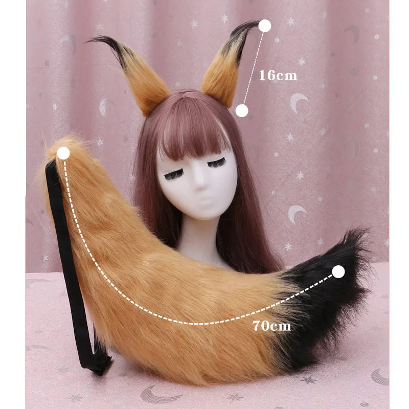 cosplay wolf tail plush fox ears dog foxtail halloween party performance props accessories animal |