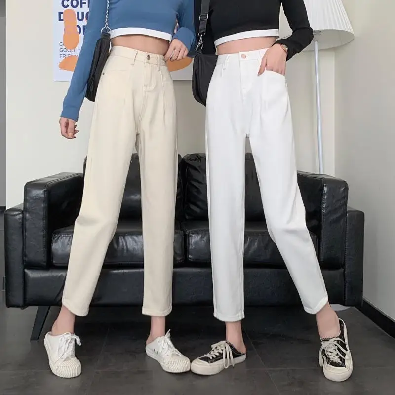 Джинсы женские с высокой талией в Корейском стиле