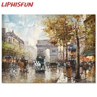 LIPHISFUN полная дрель алмазная живопись пейзаж смолы квадратныйкруглый ручной работы вышивка крестиком домашний декор городской пейзаж