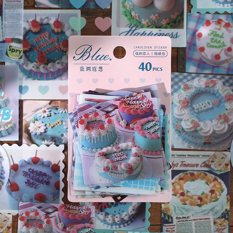 40 шт./упак. торт ко дню рождения милое коллаж ПЭТ Стикеры посылка DIY Дневник