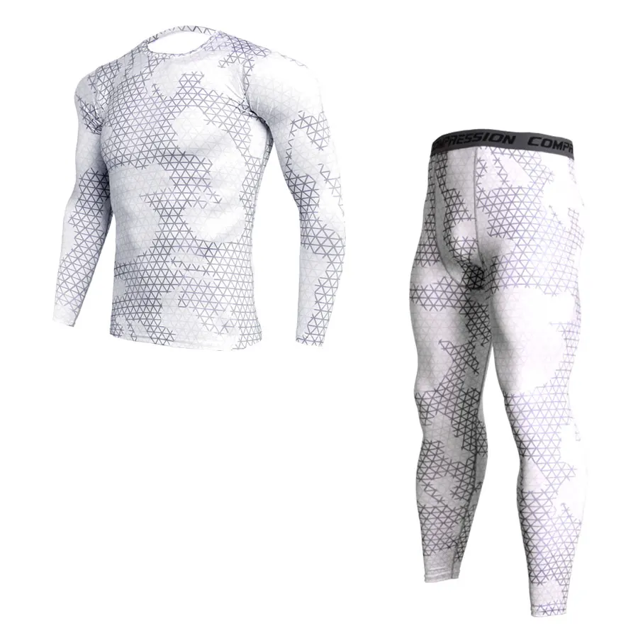 2PCS/Set Men Clothing Sportswear Gym Fitness Compression Suits Running Set Sport Outdoor Jogging Quick Dry Tight