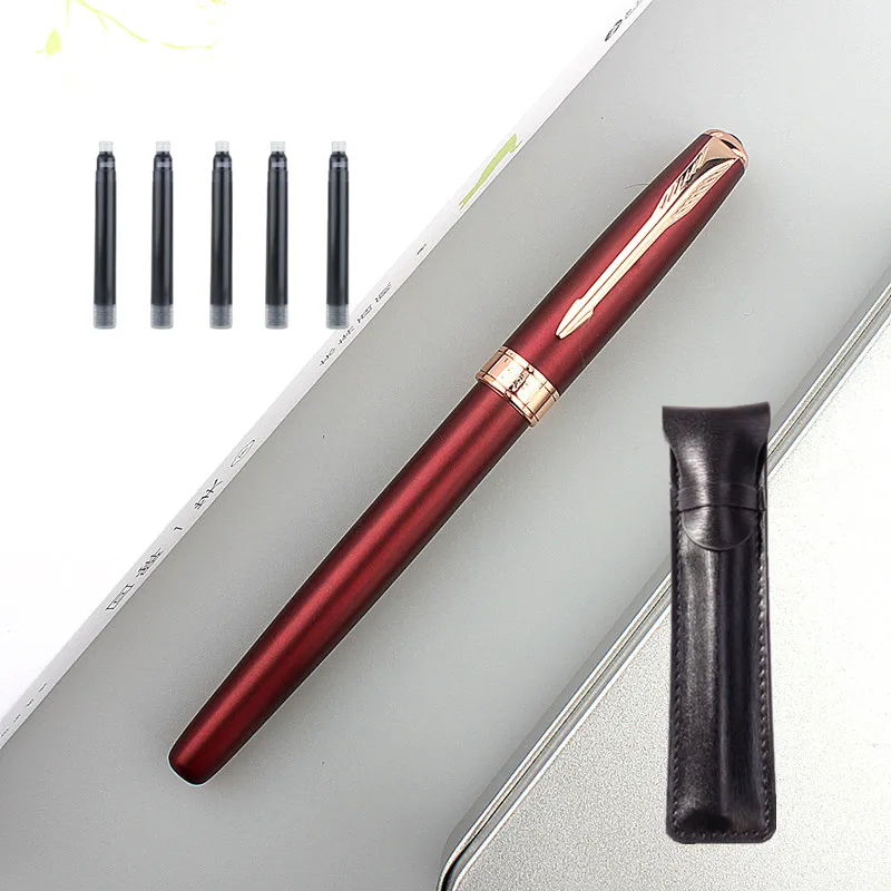 

Financial Tip 0.38mm Extra Fine Fountain Pen Color Arrow Clip Ink Pens Steel Metal Classic Office School A6619