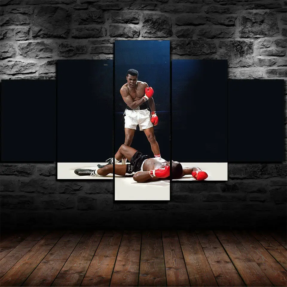 

5 Pcs Posters Muhammad Ali Boxing Ko Modular Paintings Hd Print Canvas Wall Art Pictures for Living Room Boys Bedroom Home Decor