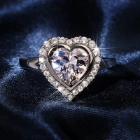 women ring love heart shaped large zircon silver colour ring a stylish and simple engagement ring specially prepared for lovers