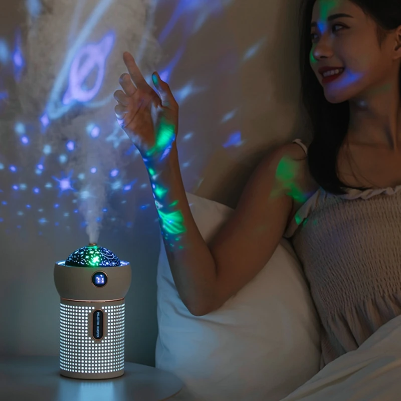 

Humidifier Household Bedroom Small Mini Air Sprayer USB Capacity Small Portable Air Humidifier Star Sky Lamp Projector