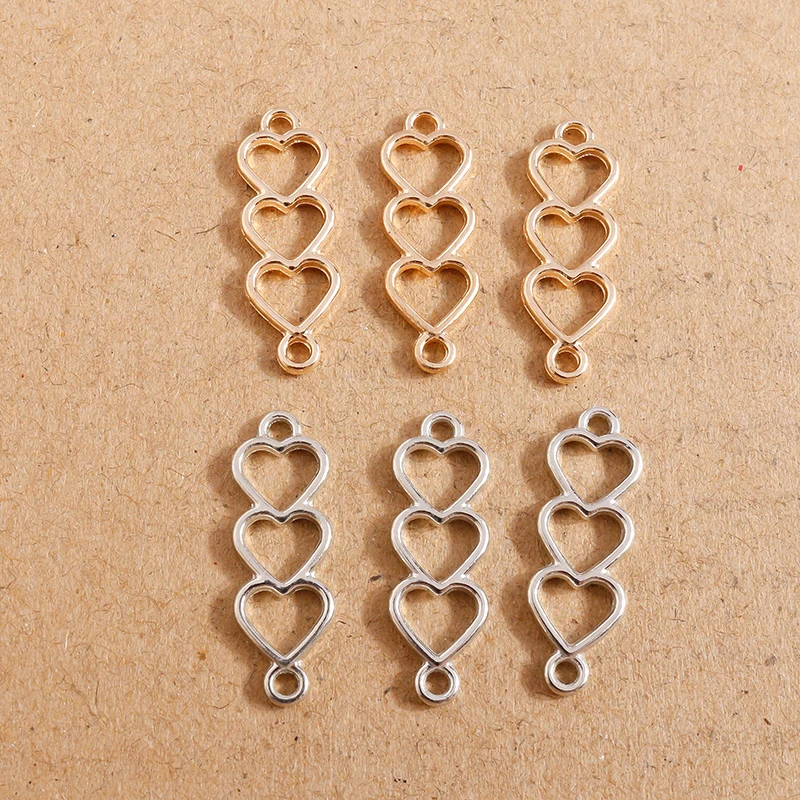 

40pcs 8*24mm Metal Heart Connector Charms Pendants for Necklace Bracelets Jewelry Making DIY Handmade Craft