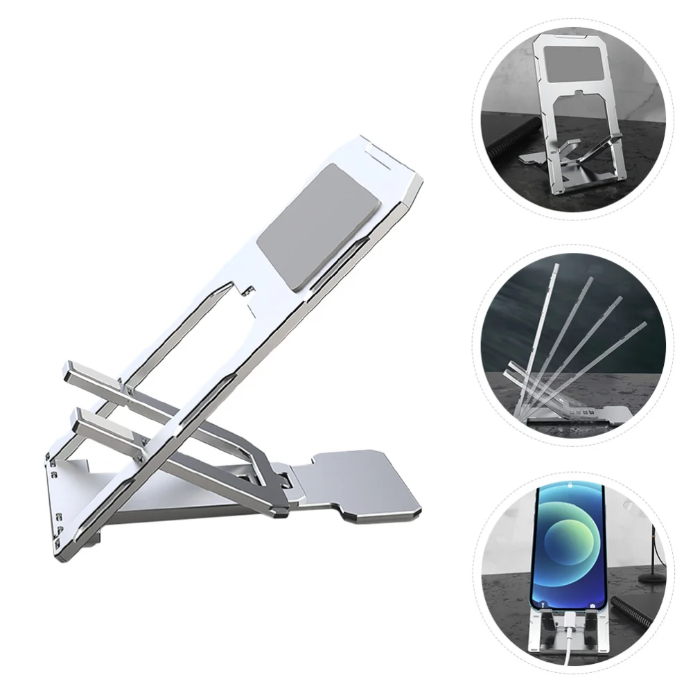 

1pc Portable Desktop Phone Folding Rack Adjustable Angle Phone Holding Shelf