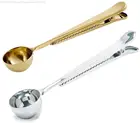 Зажим для кофейной ложки из нержавеющей стали 2-в-1, кухонные золотые аксессуары, украшение для кафе эспрессо Cucharilla