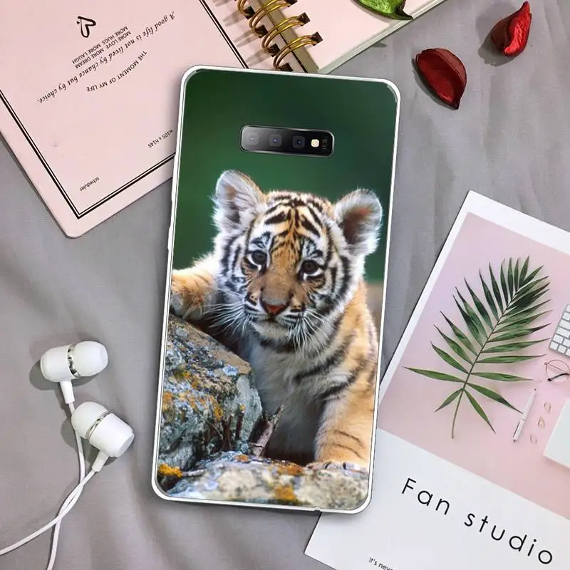 

tiger animal carcasa protective king Phone Case Transparent For Samsung Galaxy S A 5 7 8 9 2015 20 edge plus 10 e lite 2019