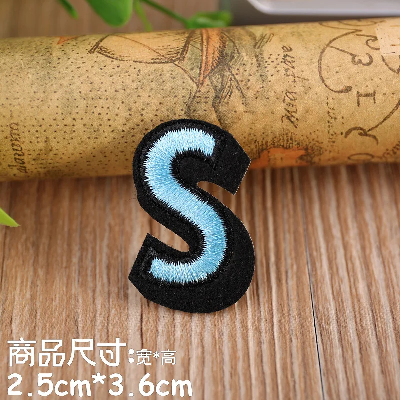colour cartoon English Alphabet Letter PATCHES Iron On Embroidered Patch For Clothing Badge Paste kid boy Clothes Bag Pant | Дом и сад