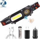 1804 Сенсор XP-G Q5 фара кемпинговая Светильник лампы 1*18650 Перезаряжаемые Батарея светодиодный COB лампы Litwod литий-ионный 10w