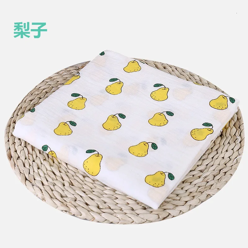 Pear 1 шт., хлопок, муслин, детские пеленки, мягкие одеяла для новорожденных, для ванной, марля, Детская накидка, спальный мешок, чехол для коляски, игровой коврик - Цвет: Pear
