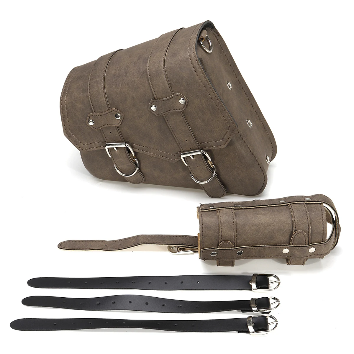 Comprar Alforja Universal De Cuero PU Para Motocicleta, Herramienta Marrón, Bolsa Para SILLÍN De Equipaje, Para Honda/Yamaha/Suzuki