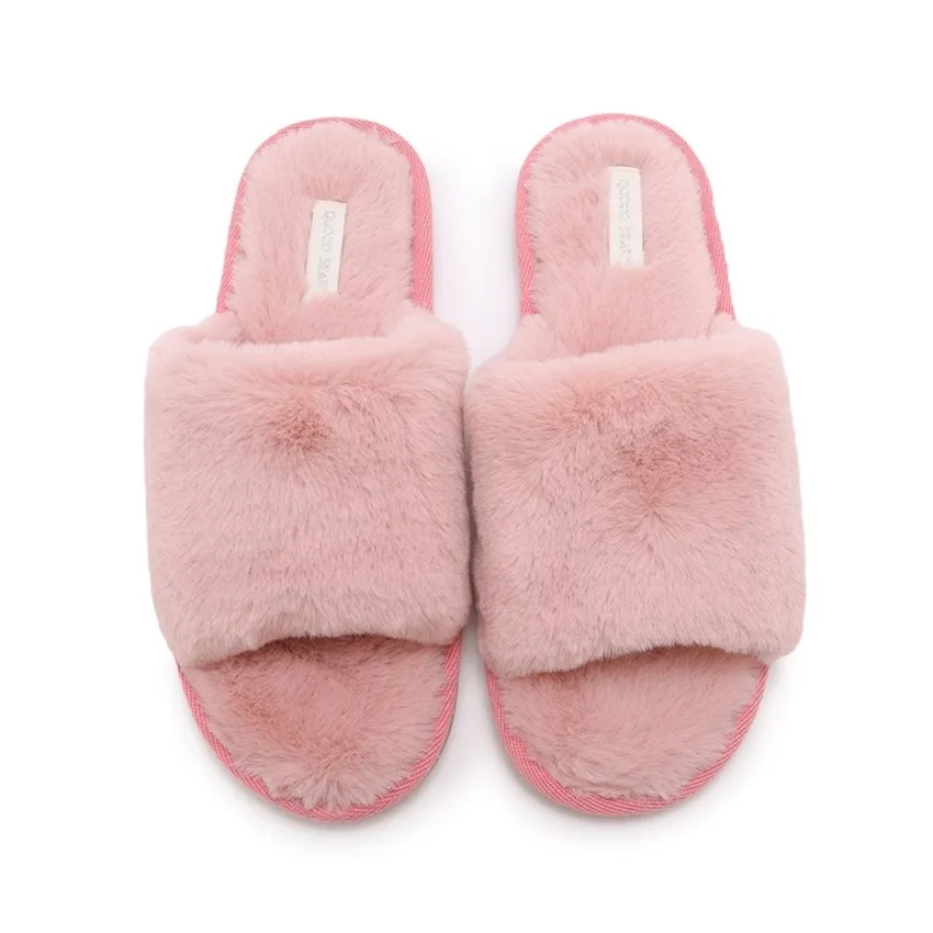 

Maggie's Walker Indoor Woman Sliders Shoes Fuzzy Faux Fur Plush Slippers Winter House Shoes Comfort Women Shoes Warm At Home