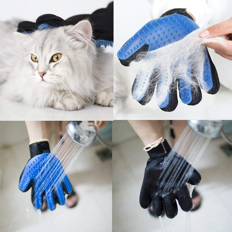 Щетка для груминга домашних животных перчатка вычесывания кошачьей шерсти