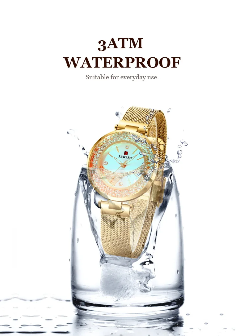 Creative Luxuri Crystal Wristwatches For Ladies Beautiful Cool Rose Gold Athena Steel Mesh Band Wife Gift Moda Relógios Feminino enlarge
