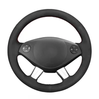 hand stitched black suede car steering wheel cover for mercedes benz w639 viano vito 2010 2015 valente 2012 2013 2014 2015