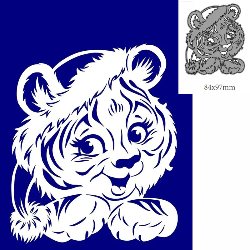 Металлические Вырубные штампы форма животное тигр украшение для скрапбукинга