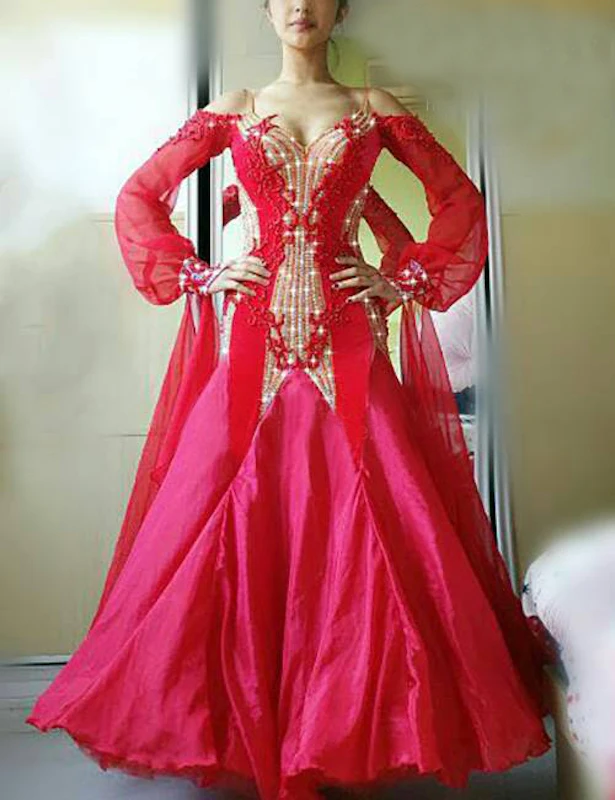 Женское Свободное платье для танго вальса гладкое us 8 танцевальное соревнований