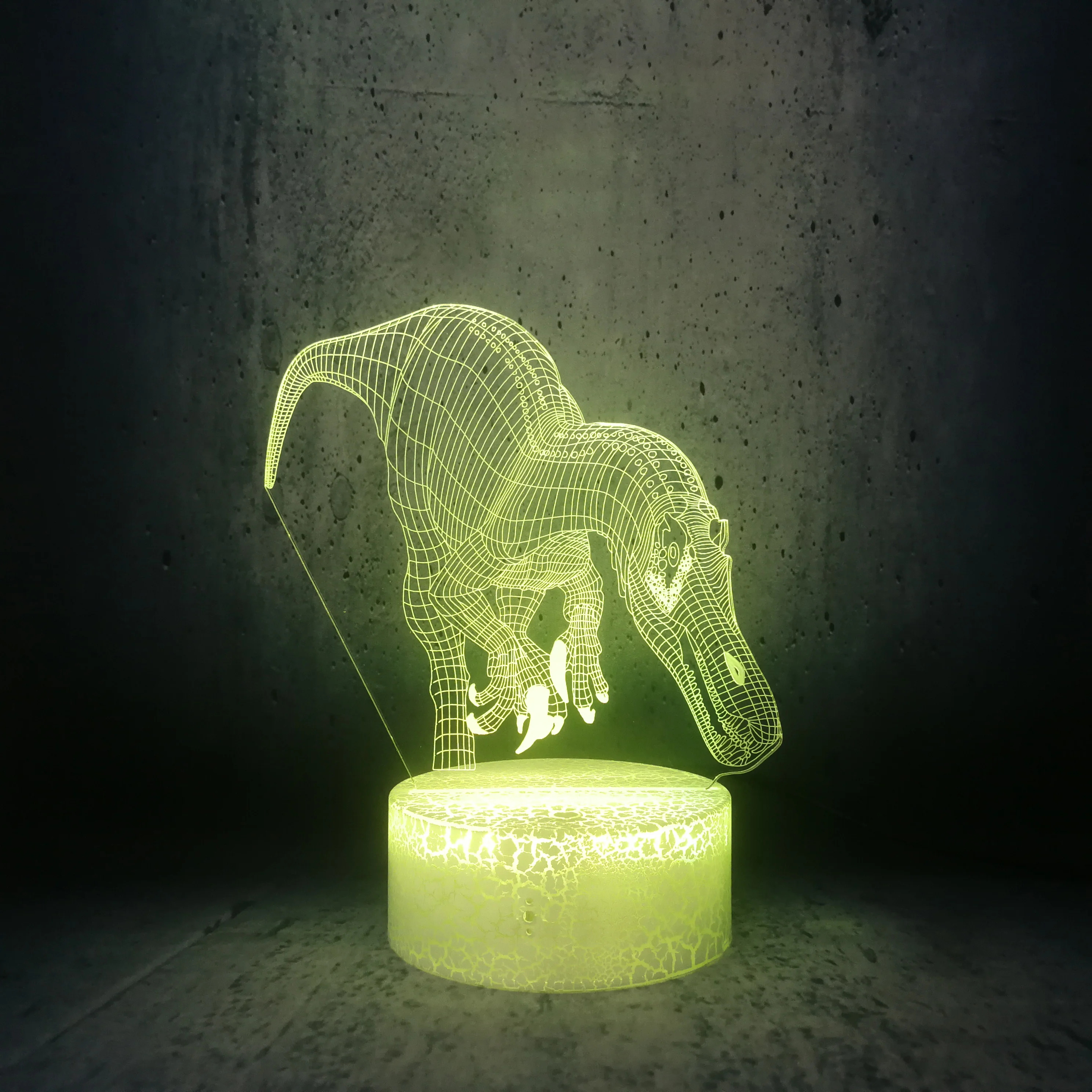 3D Светодиодная лампа серии динозавр Велоцираптор визуальные огни огромный