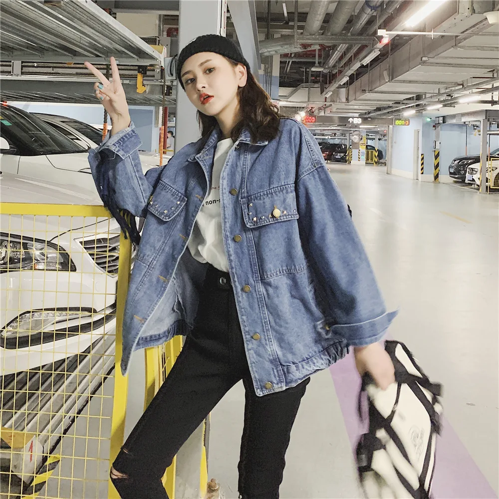 

Women Fashion Embroidered Jeans Coat Women's 2020 Spring and Autumn New Loose Korean Style Net Red Tassled Coat Girl Denim Coats