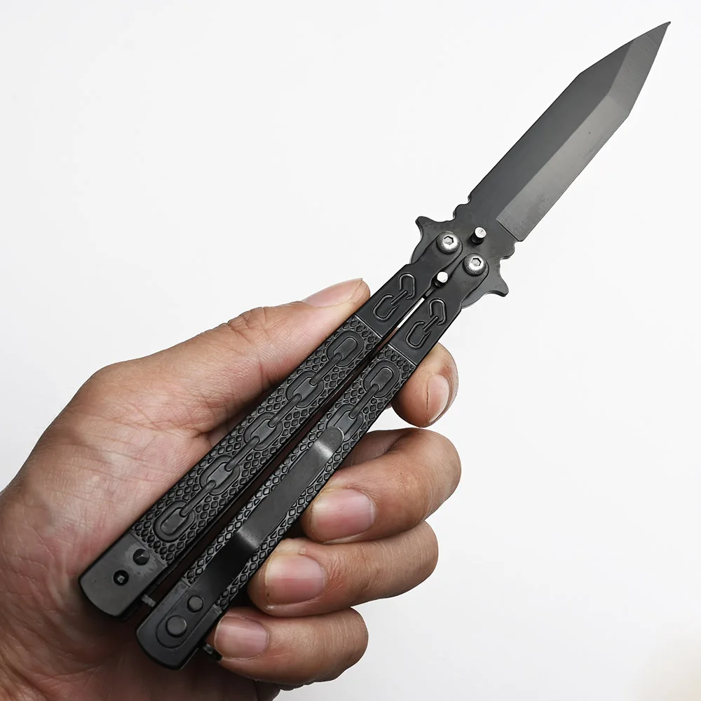 Балисонг нож бабочка тактическое снаряжение CS go неострые ножи Saty тренировочный