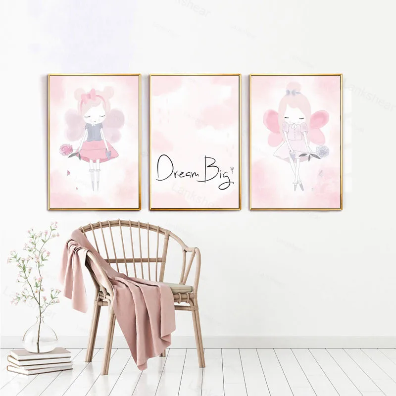 Домашний декор Скандинавская Картина на холсте Wall Art для девочек с принтом