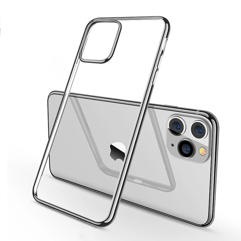 Silver Полночно-зеленый чехол с покрытием для iPhone 11 Pro Max роскошный мягкий силиконовый прозрачный чехол для телефона для iPhone 11 11Pro XR X XS Max - Цвет: Silver