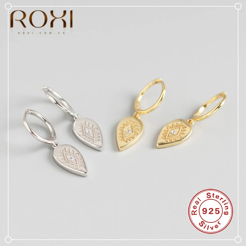 Серьги гвоздики ROXI в стиле панк серебро 925 пробы с белым цирконом маленькие